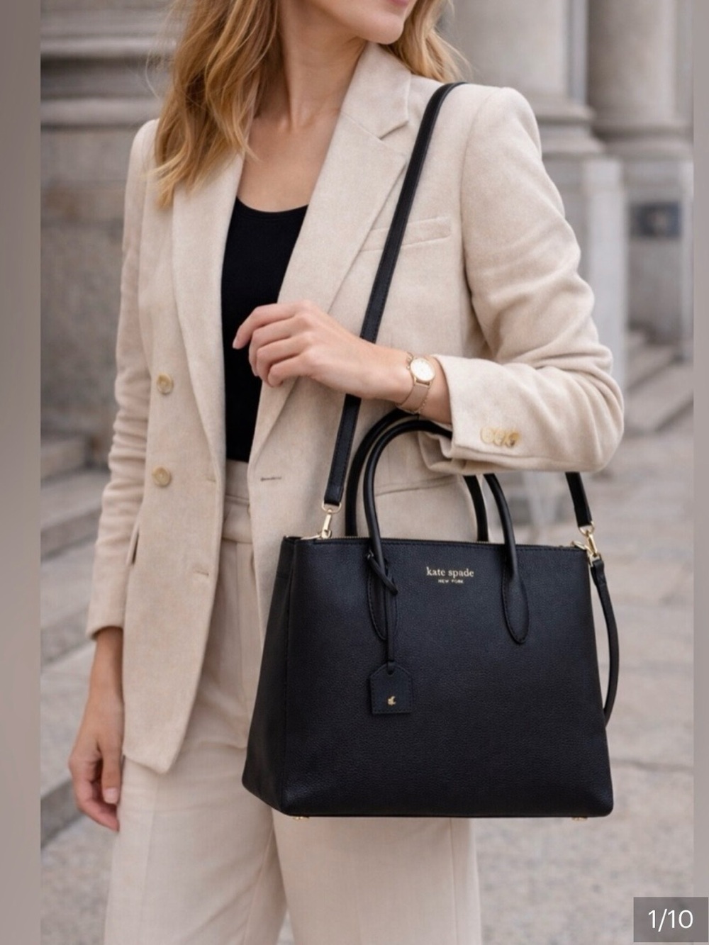 Kate Spade Eva Medium Top Zip Satchel/Black